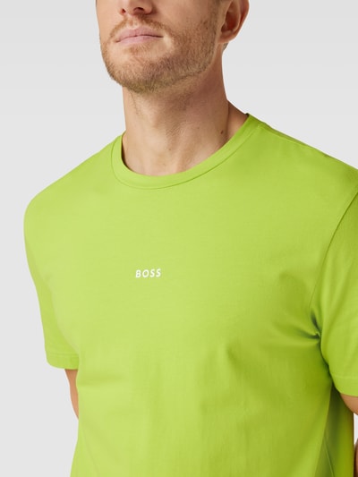 BOSS Orange T-shirt met labelprint, model 'TCHUP' Lichtgroen - 3
