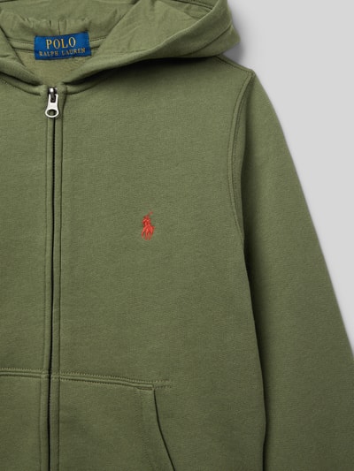 Polo Ralph Lauren Teens Regular Fit Sweatjacke mit Logo-Stitching Modell 'Tops' Hellgruen 2