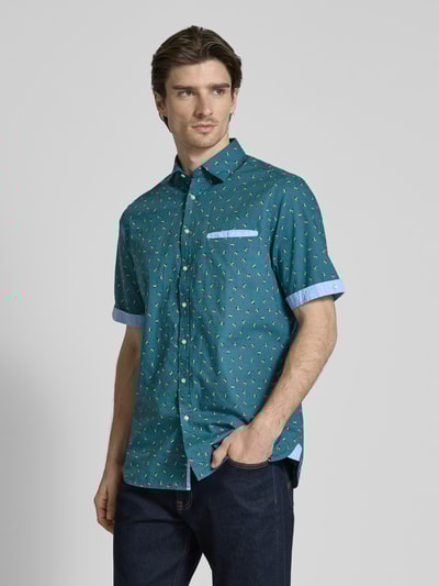 Christian Berg Men Regular Fit Freizeithemd mit Kentkragen Metallic Gruen 4