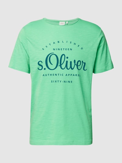 s.Oliver RED LABEL T-shirt met labelprint Groen - 2