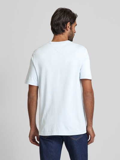 Tommy Hilfiger Regular fit T-shirt met labelstitching Lichtblauw - 5