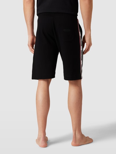 Moschino Swim + Underwear Sweatshorts mit Galonstreifen Black 5