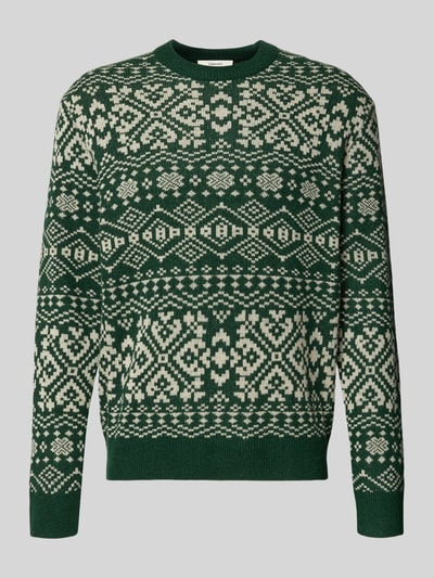 SELECTED HOMME Regular fit gebreide pullover van een wolmix, model 'HOLGER' Donkergroen - 2