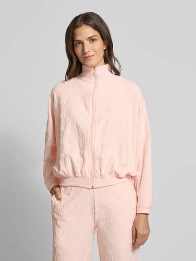 HUGO Oversized sweatjack van katoenmix, model 'TERRYMONOGRAM_JACKET' Roze - 4