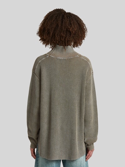 G-Star RAW Oversized Turtleneck-Pullover aus reiner Baumwolle Khaki 5