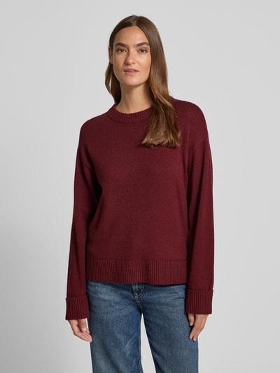 s.Oliver RED LABEL Relaxed Fit Strickpullover aus Baumwoll-Mix mit Woll-Anteil Bordeaux 4