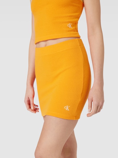 Calvin Klein Jeans Minirok met labelstitching, model 'SLUB' Oranje - 3