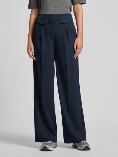 Copenhagen Muse Baggy fit stoffen broek met persplooien, model 'TAILOR' Marineblauw - 4