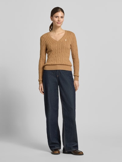 Polo Ralph Lauren Slim Fit Pullover aus reiner Baumwolle Camel 1