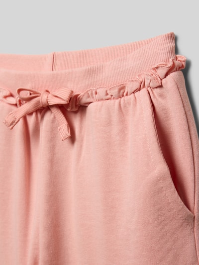 Produktfoto, Wide Fit Sweatpants mit Rüschenbesatz von Blue Seven, bawełna, elastyczny pas, kieszenie, długość wewnętrzna 44 cm w rozm. 116