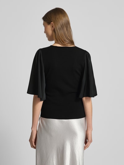 Gestuz T-Shirt mit Ärmeln aus fließendem Stoff Modell 'sama' Black 5