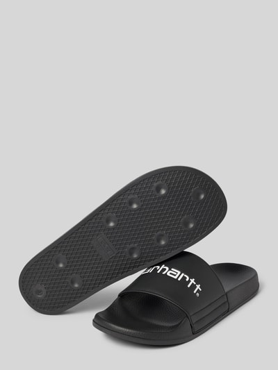 Carhartt Work In Progress Slippers met labelopschrift Zwart - 4