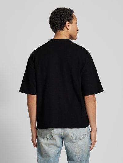 REVIEW T-Shirt mit Strukturmuster Black 5