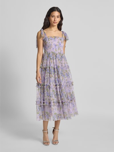 LACE & BEADS Cocktailkleid mit Karree-Ausschnitt Flieder 4