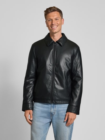 MCNEAL Kurtka z imitacji skóry z zamkiem błyskawicznym Czarny 4