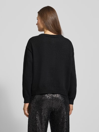 Vila Kurtka z dzianiny z prążkowanymi wykończeniami model ‘BRIANNA’ Czarny 5