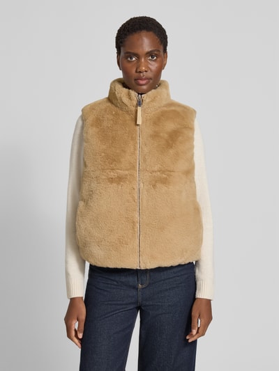s.Oliver RED LABEL Kamizelka ze sztucznego futra dwustronna o kroju regular fit Beżowy 4