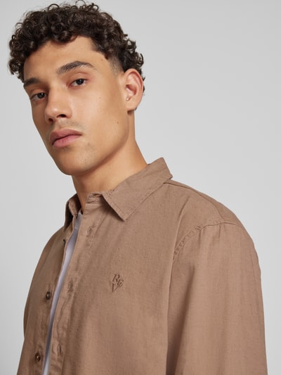 REVIEW Loose Fit Freizeithemd aus Baumwoll-Leinen-Mix Mud 3