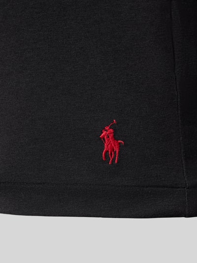 Productfoto, T-shirt met gestikt logo T-Shirt met Logo-Stitching in set van 2 van Polo Ralph Lauren, zwart katoenmix, recht model, ronde hals.