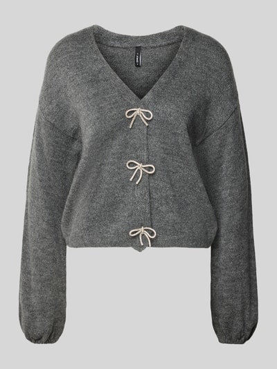 Only Relaxed fit gebreide pullover met strikdetail, model 'DONNA' Middengrijs gemêleerd - 2