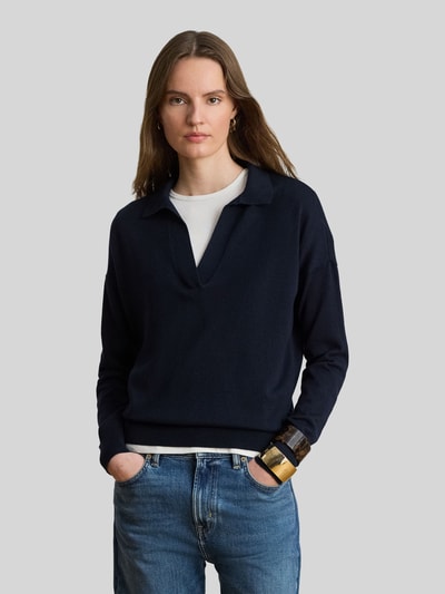 Lauren Ralph Lauren Relaxed Fit Pullover aus Baumwoll-Mix mit Polokragen Marine 4