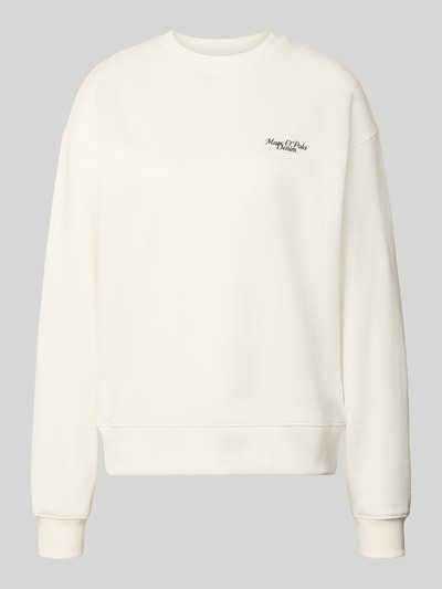 Produktfoto, Relaxed Fit Sweatshirt aus reiner Baumwolle von Marc O'Polo DENIM in Creme mit glatter Struktur und dezentem Logo auf Brust