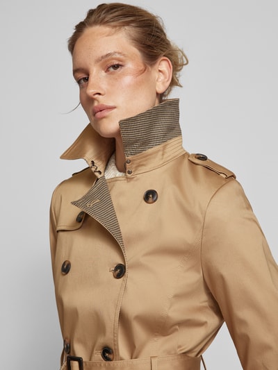 Jake*s Collection Trenchcoat met platte kraag Zand - 3