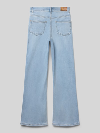 Produktfoto, Wide Leg Jeans aus Baumwoll-Mix Modell 'MADISON BLUSH' von Only, Denim-Optik, Label-Patch, 5-Pocket-Design, hellblaue Farbe
