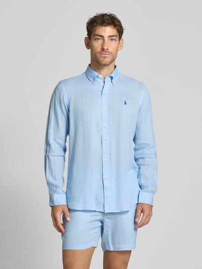 Polo Ralph Lauren Freizeithemd mit Label-Stitching Hellblau 4