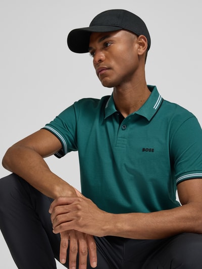 BOSS Green Slim fit poloshirt van puur katoen model 'PAUL' Donkergroen - 3