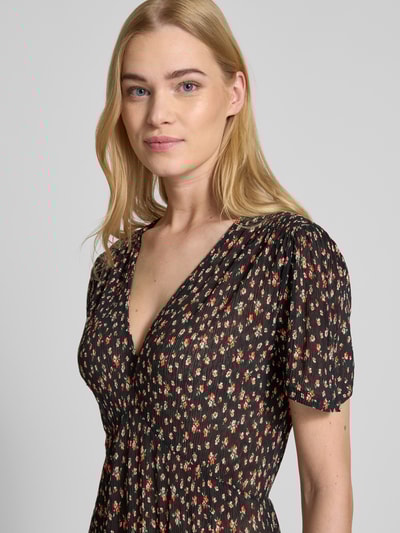 Mango Midikleid mit V-Ausschnitt Modell 'POMI' Black 3