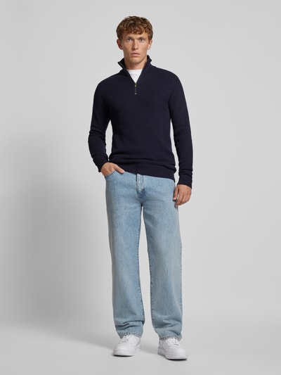 Jack & Jones Premium Gebreide pullover met opstaande kraag, model 'BLUCHRISTER' Donkerblauw - 1