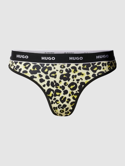 HUGO Bikini-Hose mit Animal-Print Modell 'CLASSIC LEO' Gelb 2