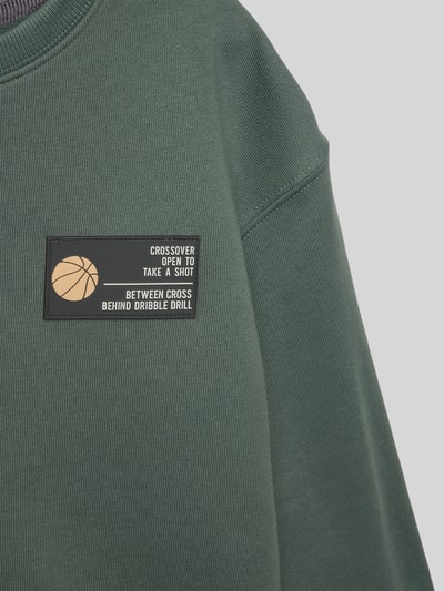 Mango Sweatshirt mit gerippten Abschlüssen Dunkelgruen 2