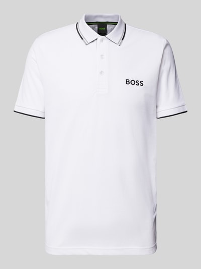 BOSS Green Regular Fit Poloshirt mit Label-Stitching Modell 'Paddy' Weiss 2