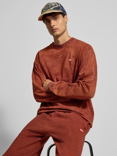 Diesel Bluza z nadrukiem z logo Rdzawoczerwony 3