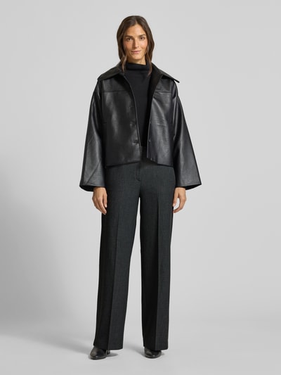 Marc O'Polo Weite Hose mit Allover-Muster Dunkelgrau 1