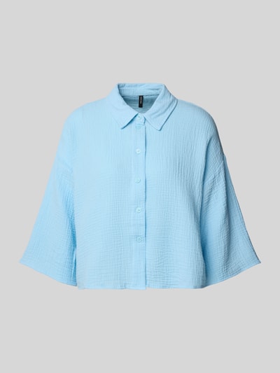 Vero Moda Loose Fit Hemdbluse aus reiner Baumwolle Modell 'NATALI' Hellblau 2