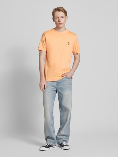 Blend T-Shirt mit geripptem Rundhalsausschnitt Modell 'JENS' Orange 1