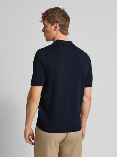 Fynch-Hatton Regular Fit Poloshirt in Strick-Optik Marine 5
