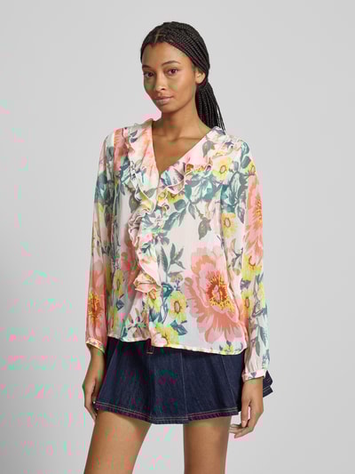 Only Regular fit blouse met volants, model 'MILLA' Offwhite - 4