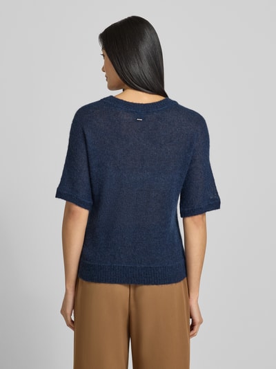 BOSS Regular Fit Strick-Shirt aus Alpaka-Mix Modell 'FANCER' Marine 5