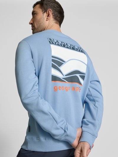 Napapijri Sweatshirt mit Label-Print Modell 'SOVANA' Hellblau 3