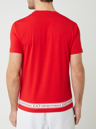 EA7 Emporio Armani T-shirt z detalami z logo  Czerwony 5