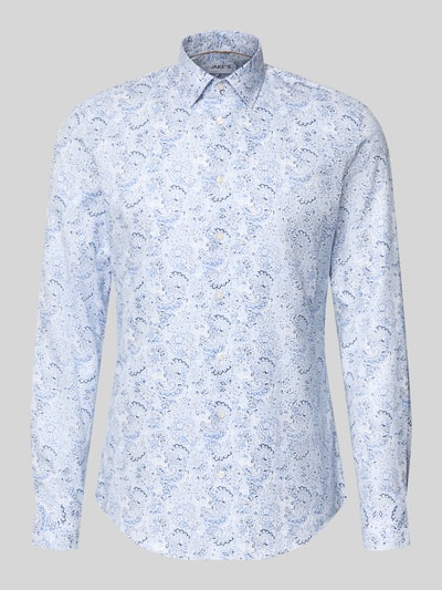 Jake*s Slim Fit Businesshemd aus reiner Baumwolle Bleu 1