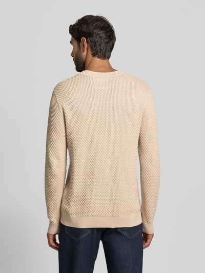 Jack & Jones Premium Strickpullover mit Strukturmuster Modell 'BARKLEY' Offwhite 5