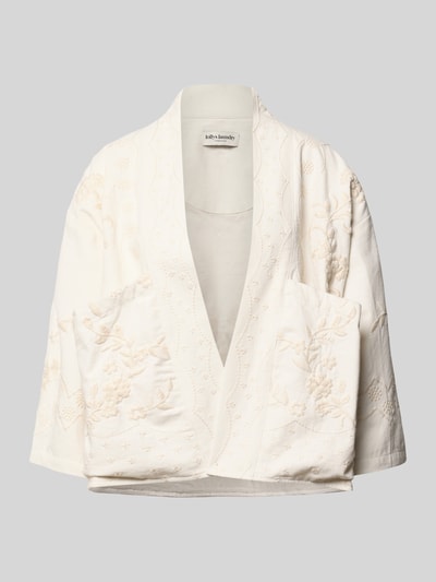 Produktfoto, Jacke mit Stitchings Modell 'Rumi' von LOLLYS LAUNDRY aus Reine Baumwolle, Regular-Fit, cremefarben, strukturierte Oberfläche