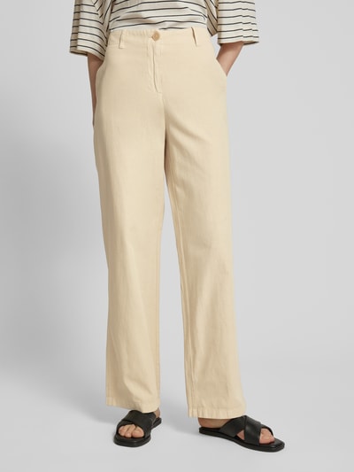 Marc O'Polo Regular fit stoffen broek met riemlussen Beige - 4