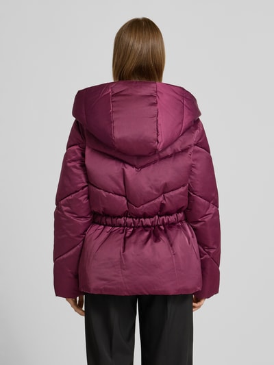 BOSS Płaszcz pikowany o kroju regular fit z dodatkiem wiskozy model ‘PLYSSA’ Bordowy 5