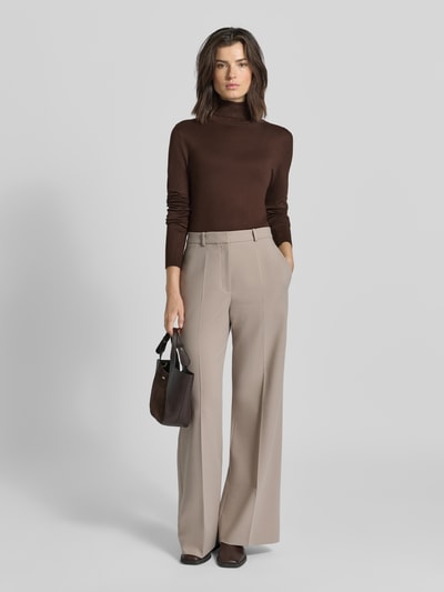 ICHI Gebreide coltrui, model 'MAFA' Donkerbruin - 1